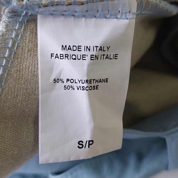 Luna Allegra High Waist Faux Leather Shorts Small Teal Blue Paperbag Tie Waist - Picture 9 of 11